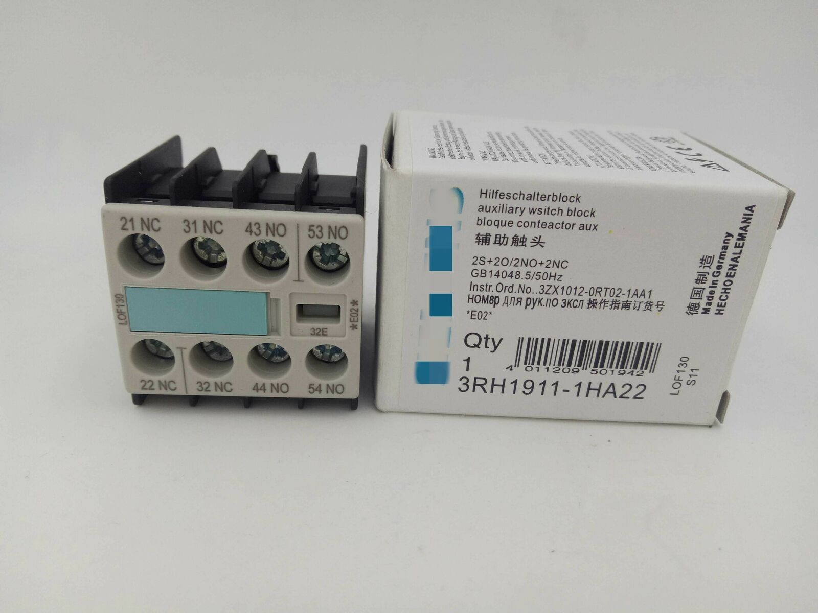 1PC NEW 3RH1911-2HA22 Contactor Auxiliary Contact