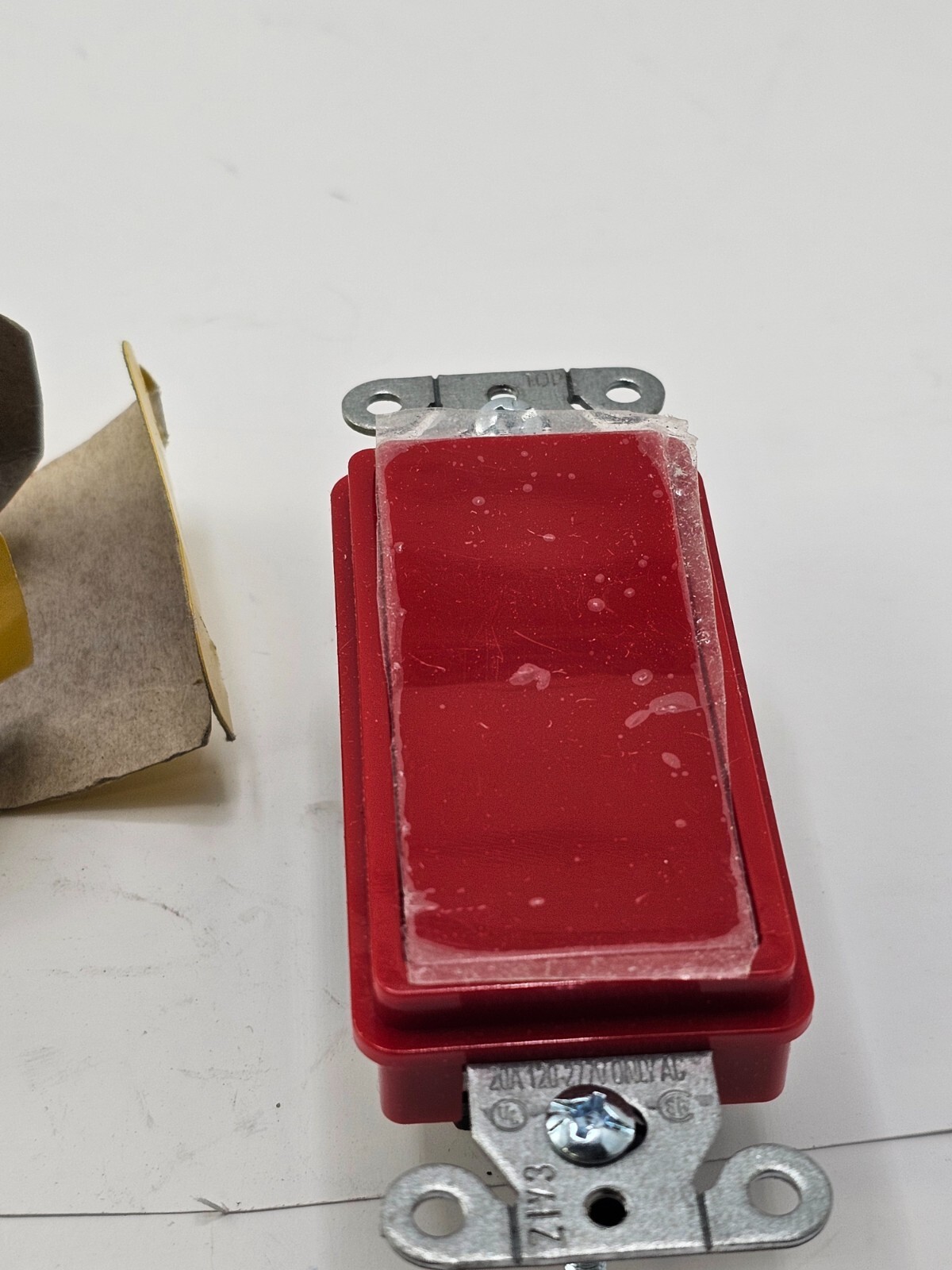Wall Rocker Switch Red 20A;Back Side 3-Way 49YL62 DS320R