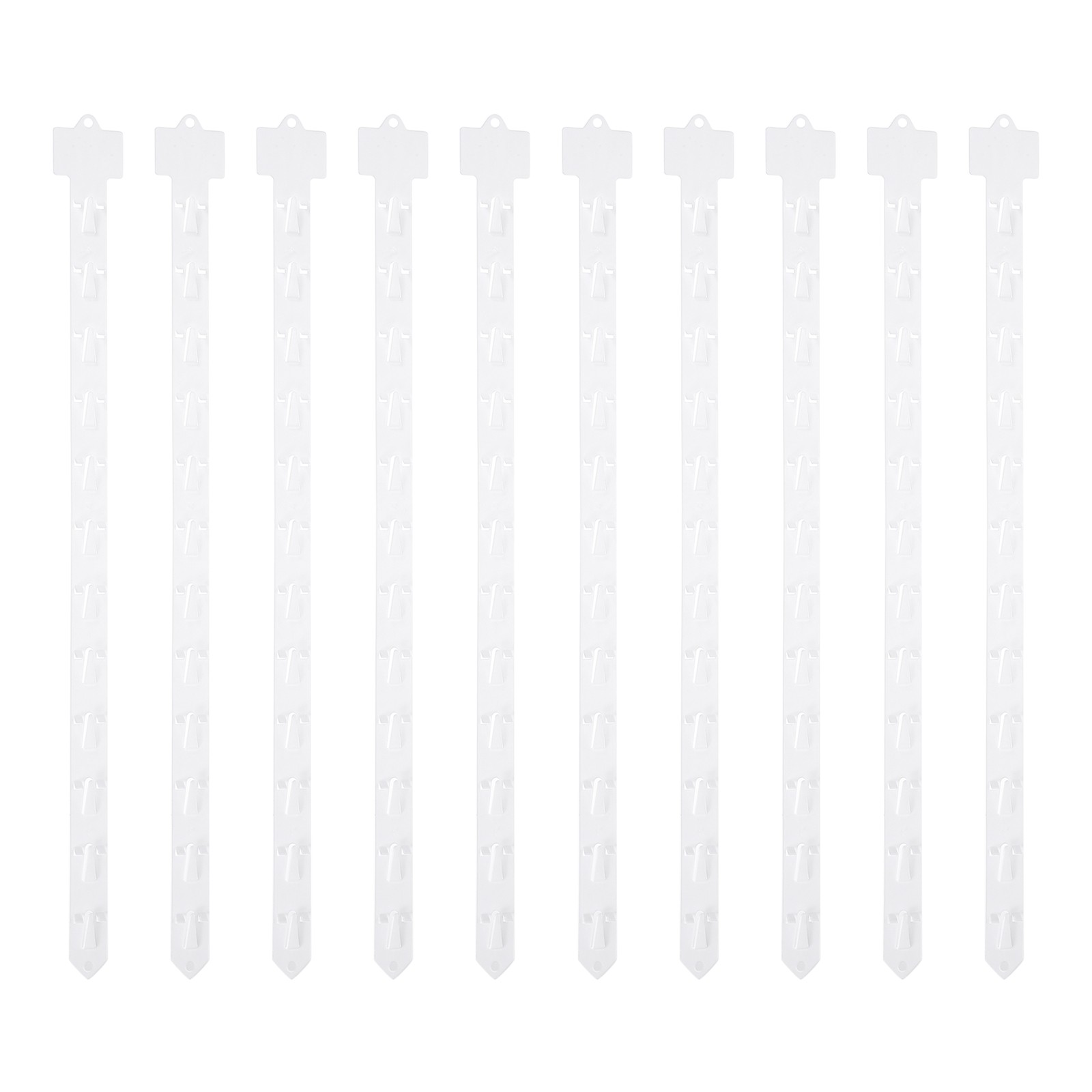 10Pcs Hanging Merchandise Strips, 24.61" Display Rack Stand, White