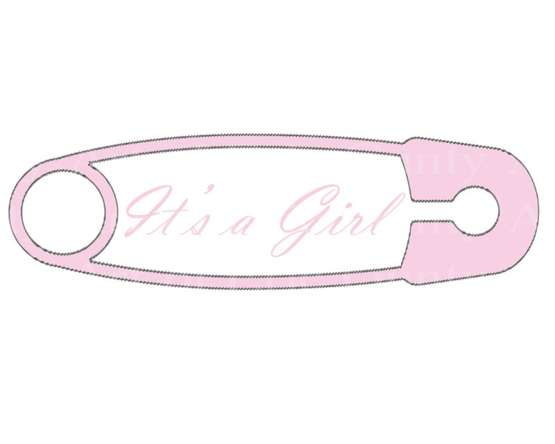 It's a Girl Pink Safety Pin ~ Edible 2D Fondant Cake Cupcake Topper ~ D22078 *