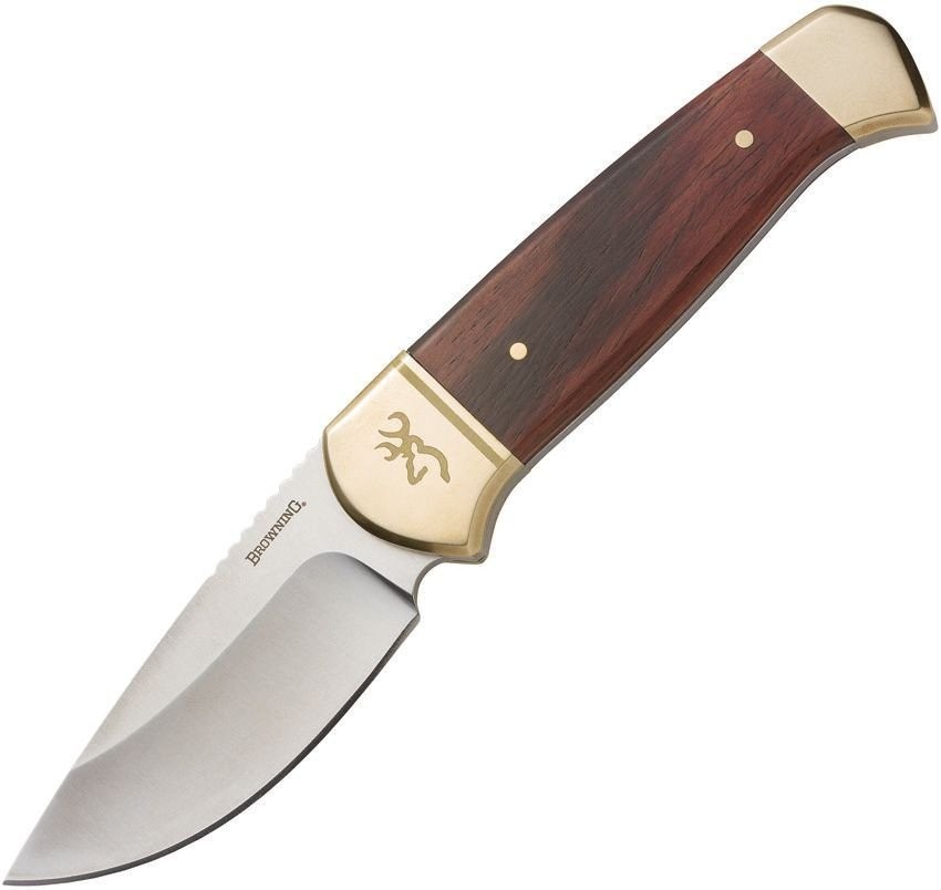 Browning Fixed Knife Stainless Steel Full Tang Blade Brown Wood Handle - 3220378