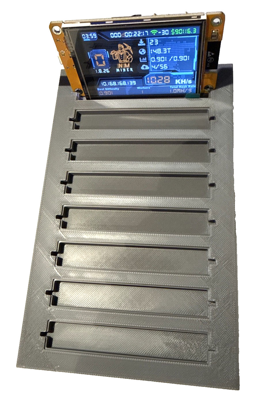 8 Slot STAND | NerdMiner V2 | CYD ESP32-2432S028R 2.8" | Bitcoin Display Holder