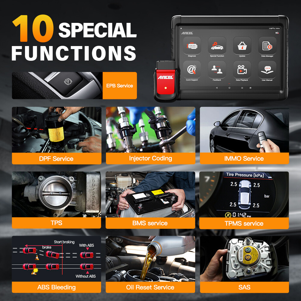 Car All System Bidirectional OBDII Scanner Diagnostic Scan Tool Code Reader SRS