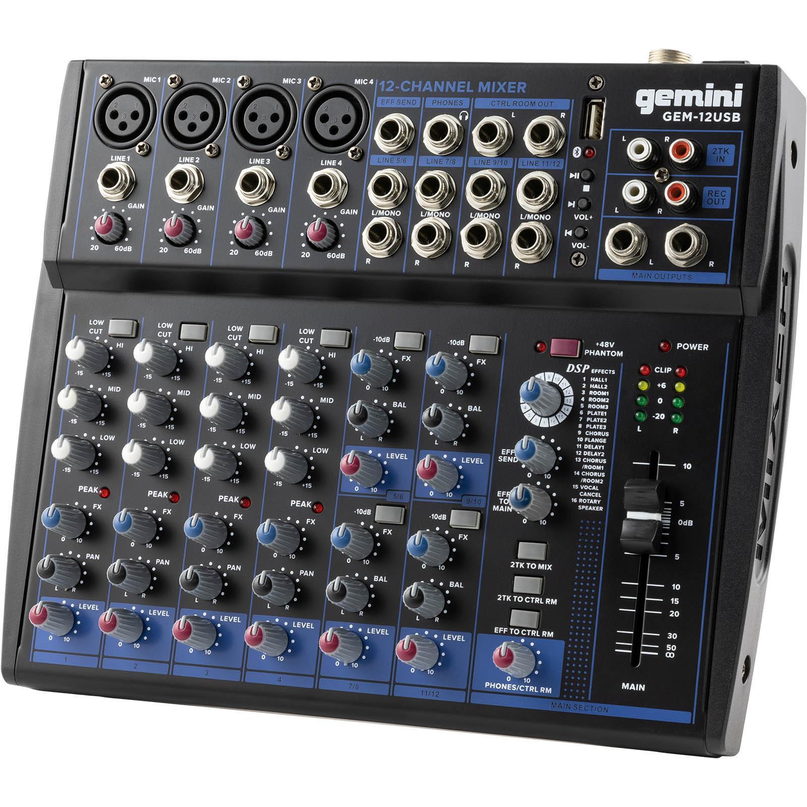Gemini GEM-08USB 8 Channel Bluetooth Audio Mixer Pack
