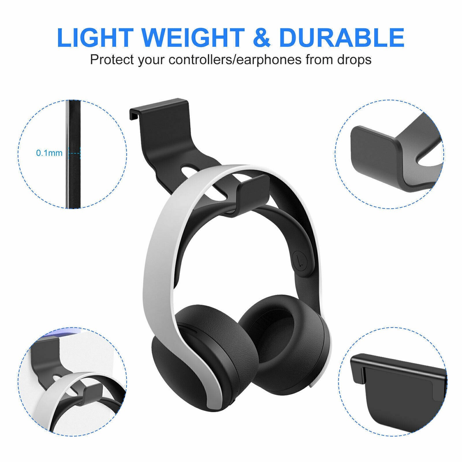 2PC Headphone+Controller Stand Bracket Holder Hanger Mount for PS5/Xbox Series X