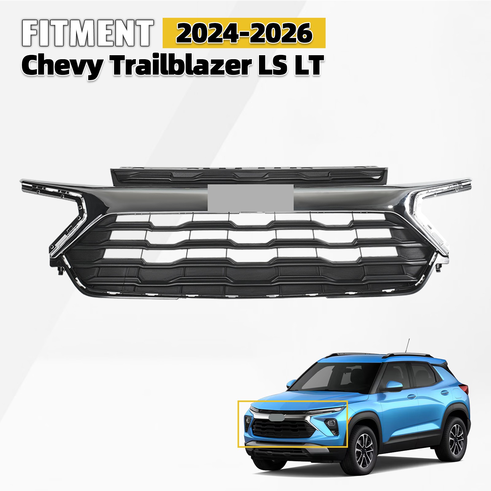 For 2024 2025 2026 Chevrolet Chevy Trailblazer LS/LT Front Grille Grill Assembly