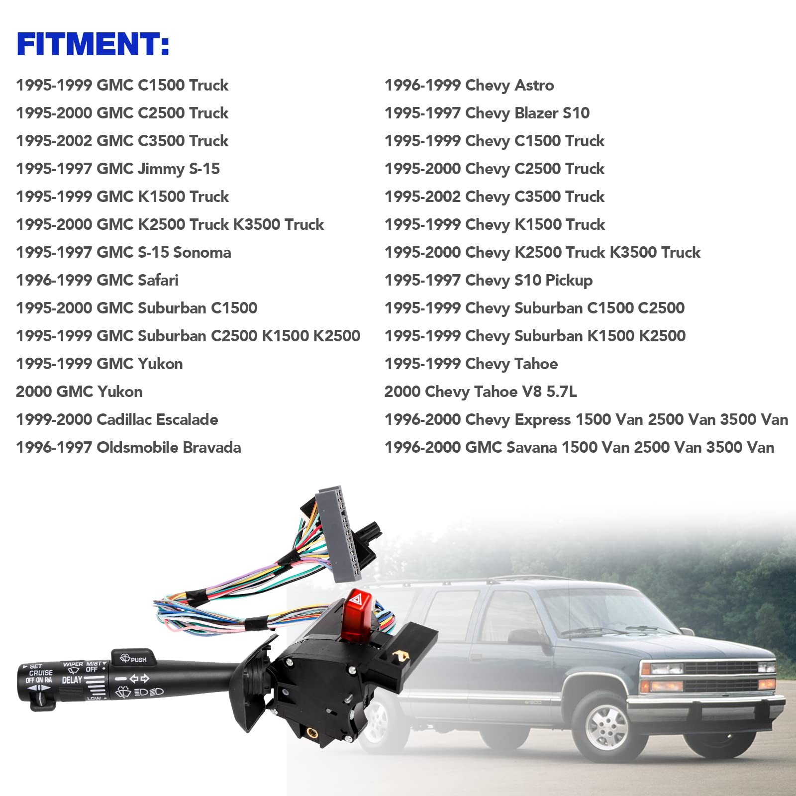 Multi-Function Combination Switch Assembly Replacement for Chevy Tahoe, Blazer,