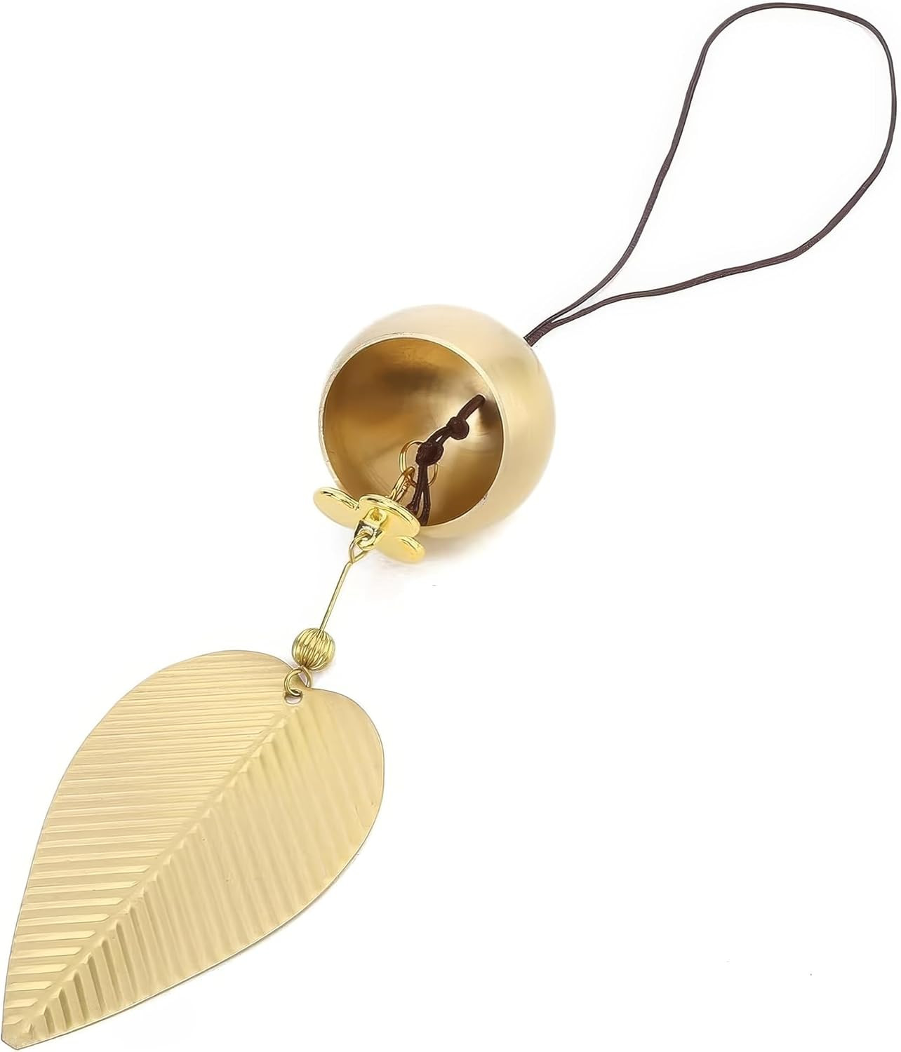 Japanese Furin Brass Wind Chime - Zen Minimalist Hanging Bell Ornament for Car R