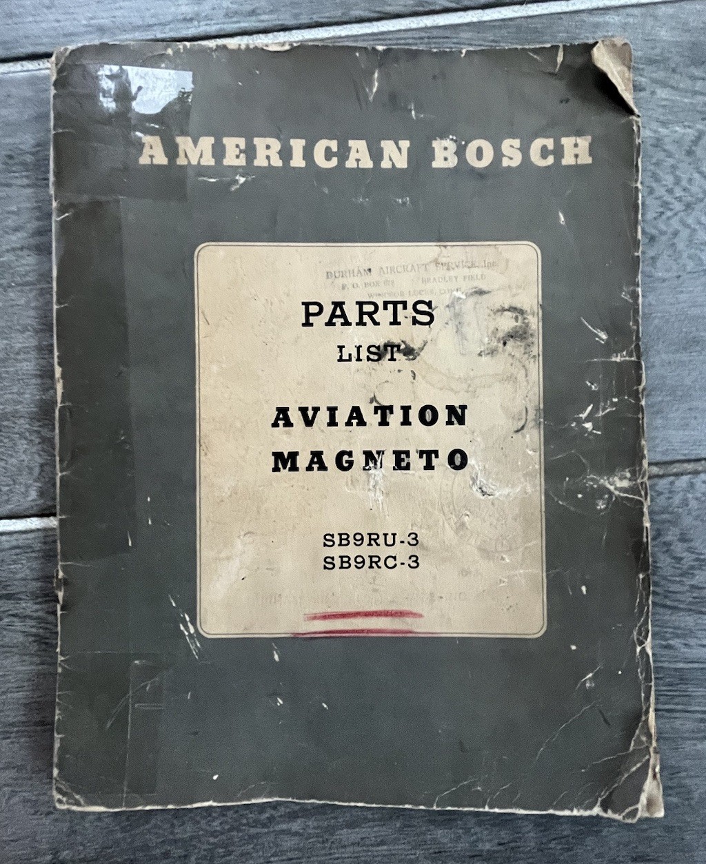American Bosch Aviation Magneto SB9RU-3 , SB9RC-3 Parts List Orig.  Flaws  Read