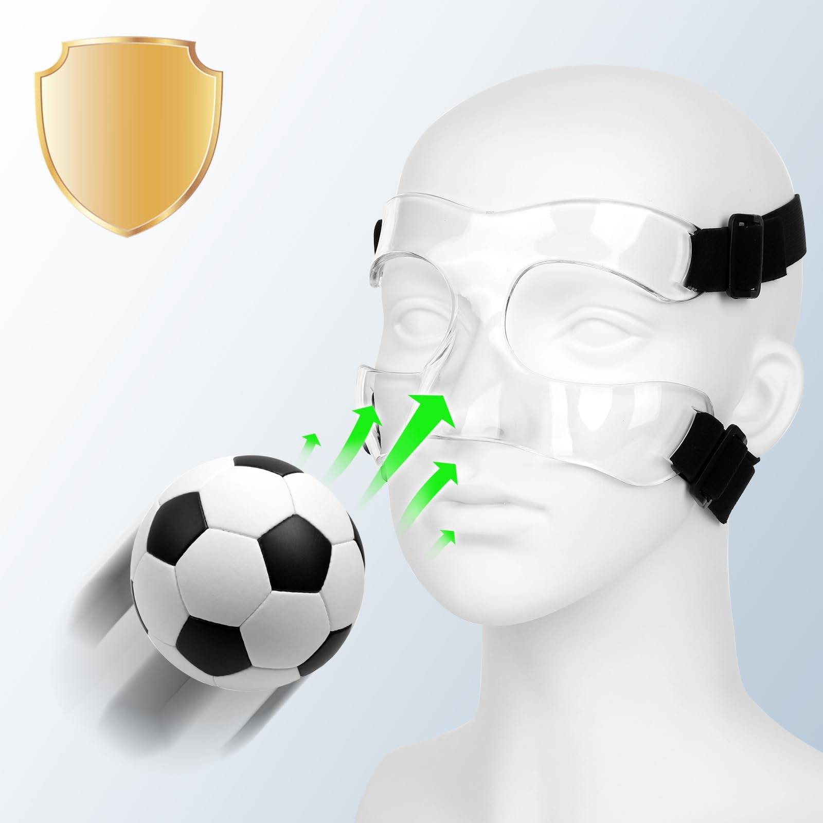 Nose Guard, Adjustable Face Shield Broken Nose Clear Face Cover Protective No...