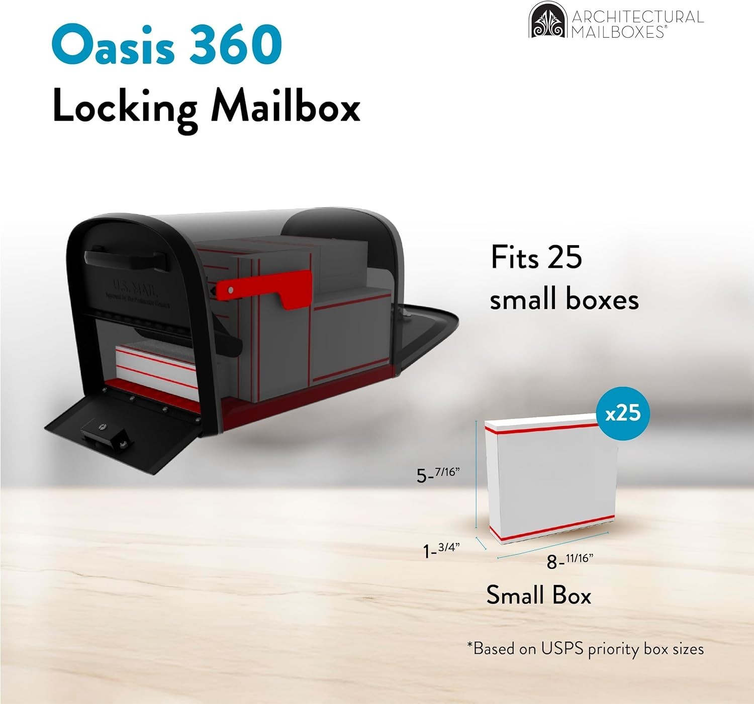 Modern Black Post Mount Mailbox - Locking Feature & Secure Access Design