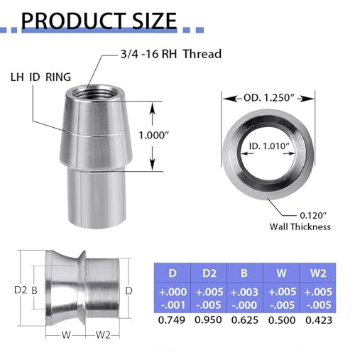 3/4'' Heim Joints Rod End Kit, Right and Left Hand Thread Heim Joint -