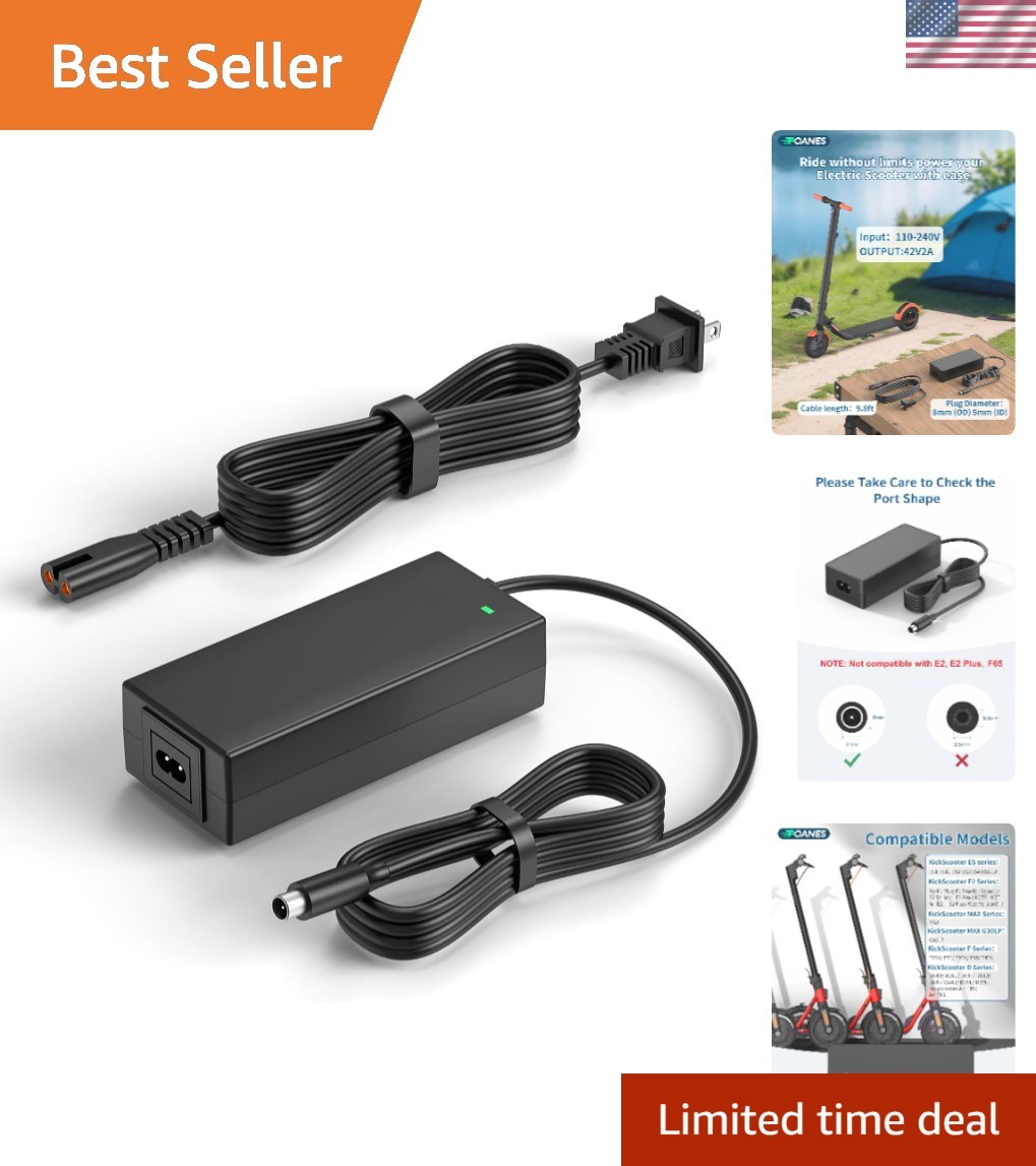 Segway Ninebot 42V Charger with Short Circuit Protection & 9.8 ft Cable