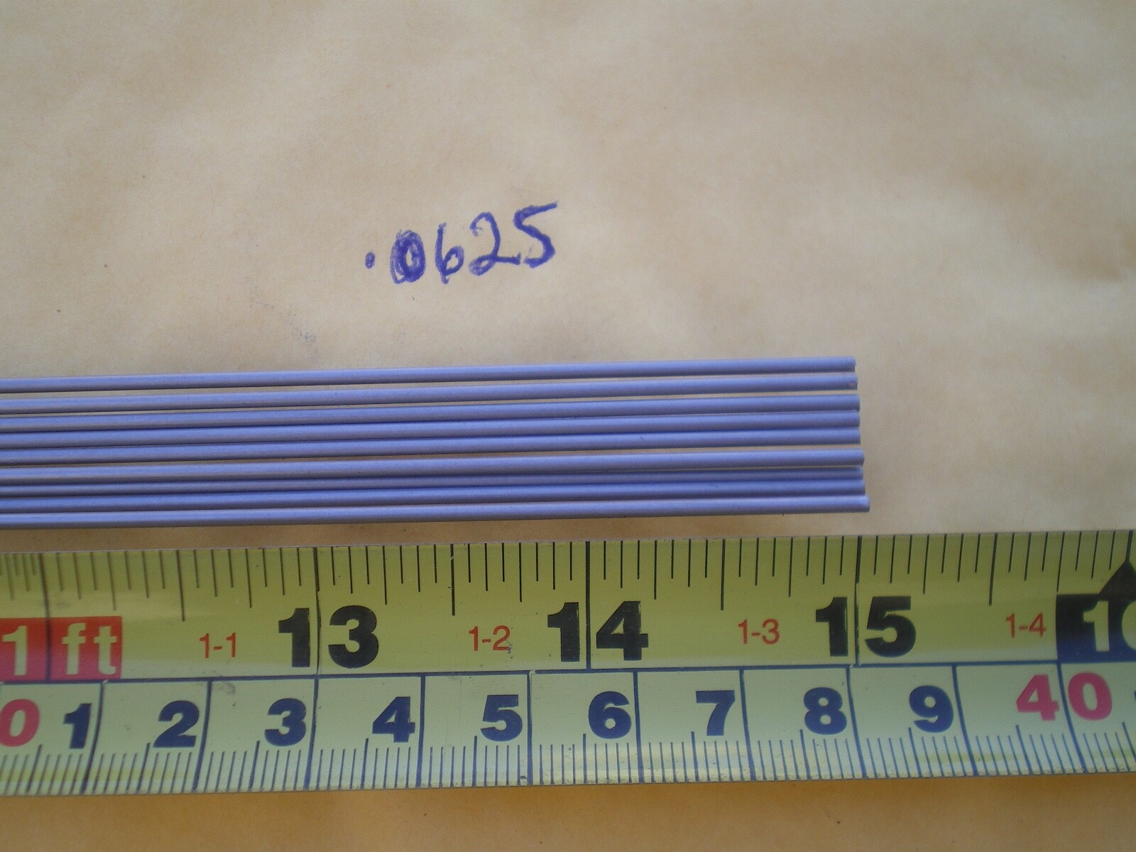 25 PCS. STAINLESS STEEL STRAIGHT LURE SHAFT WIRE FORM .0625 (1/16") X 15"