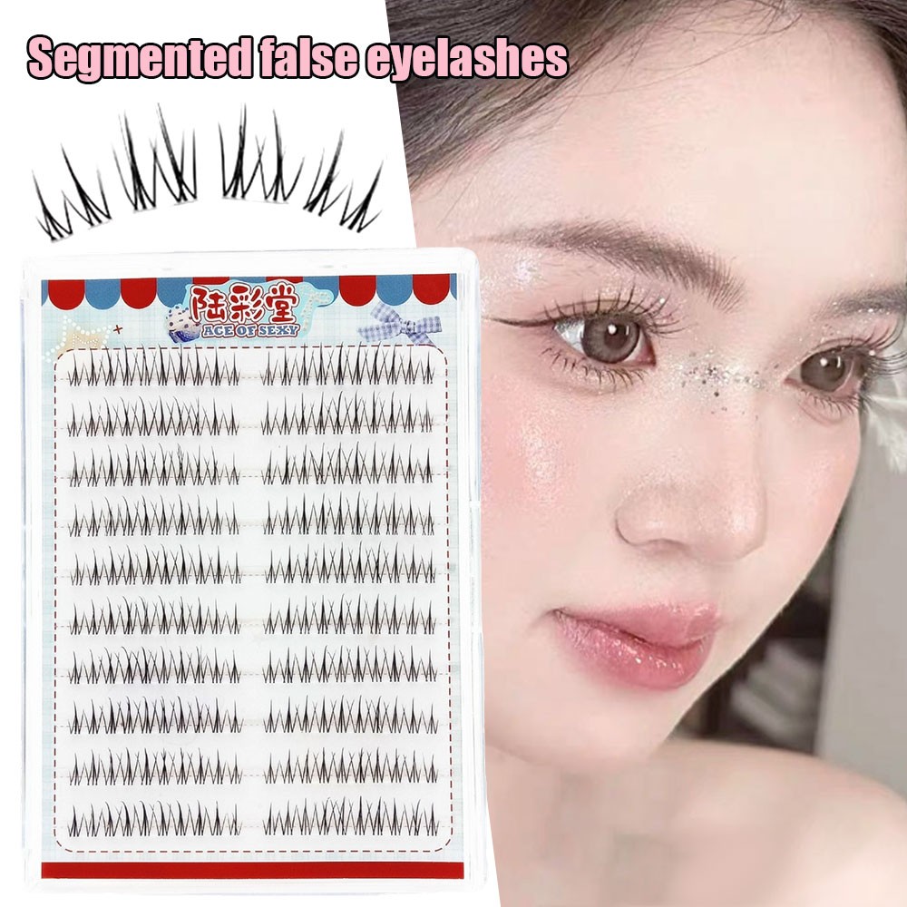 Natural Look False Eyelashes Set of 10 Rows Black V Cross Design For Women