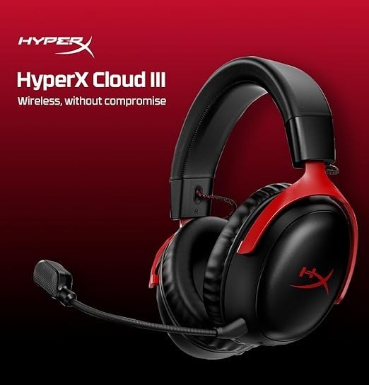 HyperX Cloud III Wireless Gaming Headset Black/Red 77Z46AA 120Hr Battery