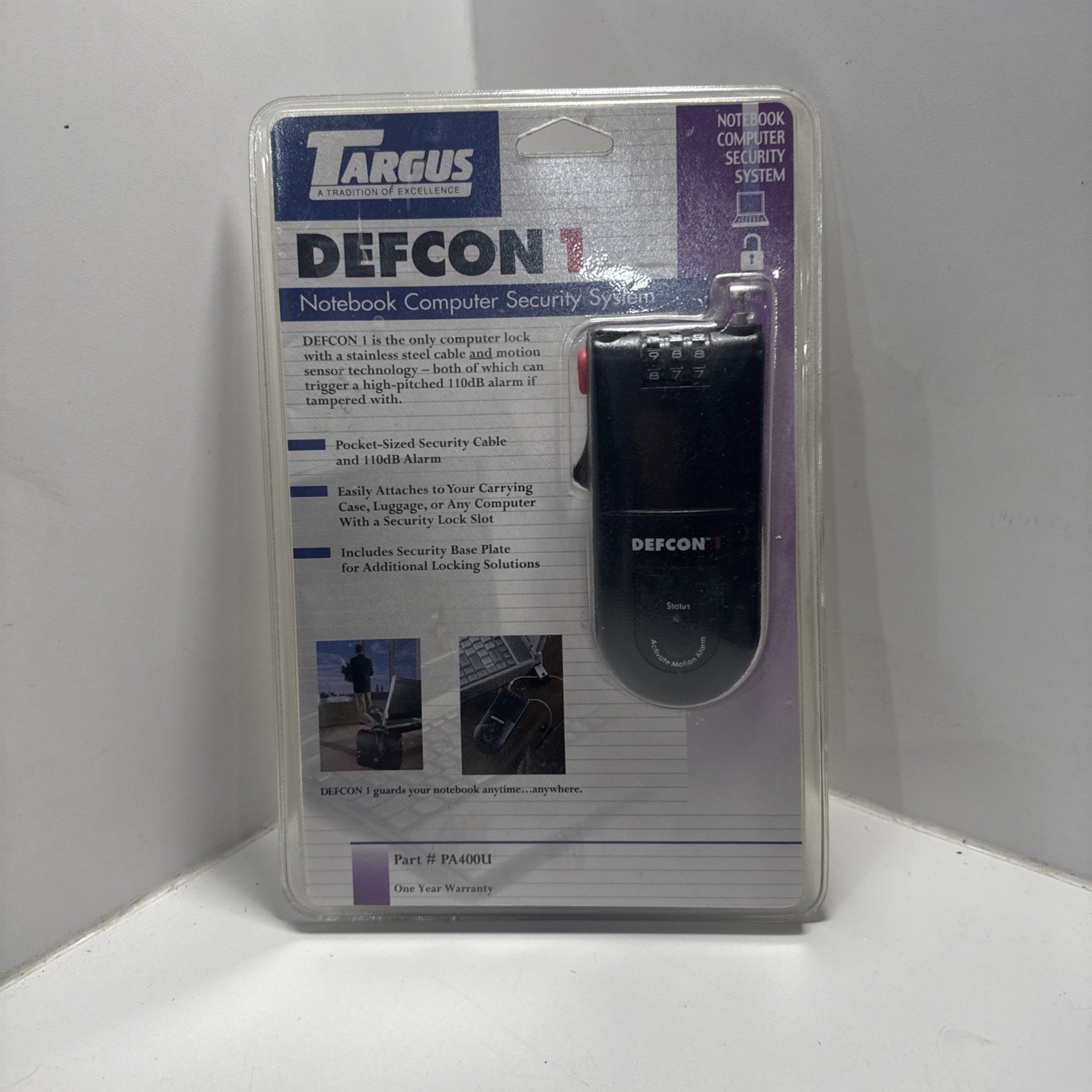 NEW Targus PA400U Defcon 1 Notebook Luggage Alarm Computer Security System