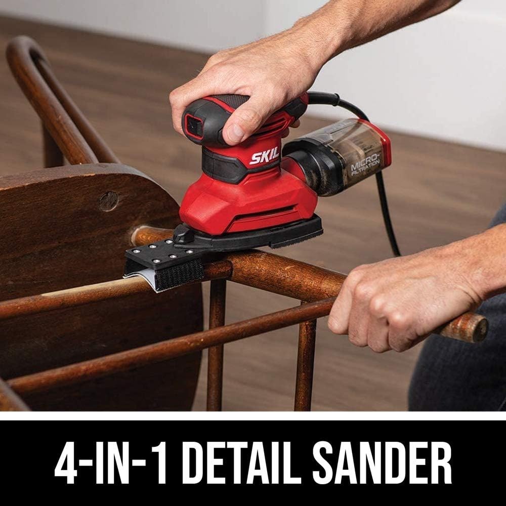 Multi-Function Electric Detail Sander: Compact Design with Dust Control Features