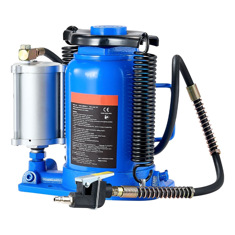 32 Ton Air Hydraulic Bottle Jack w/Pump, 16.3in Lift for Truck