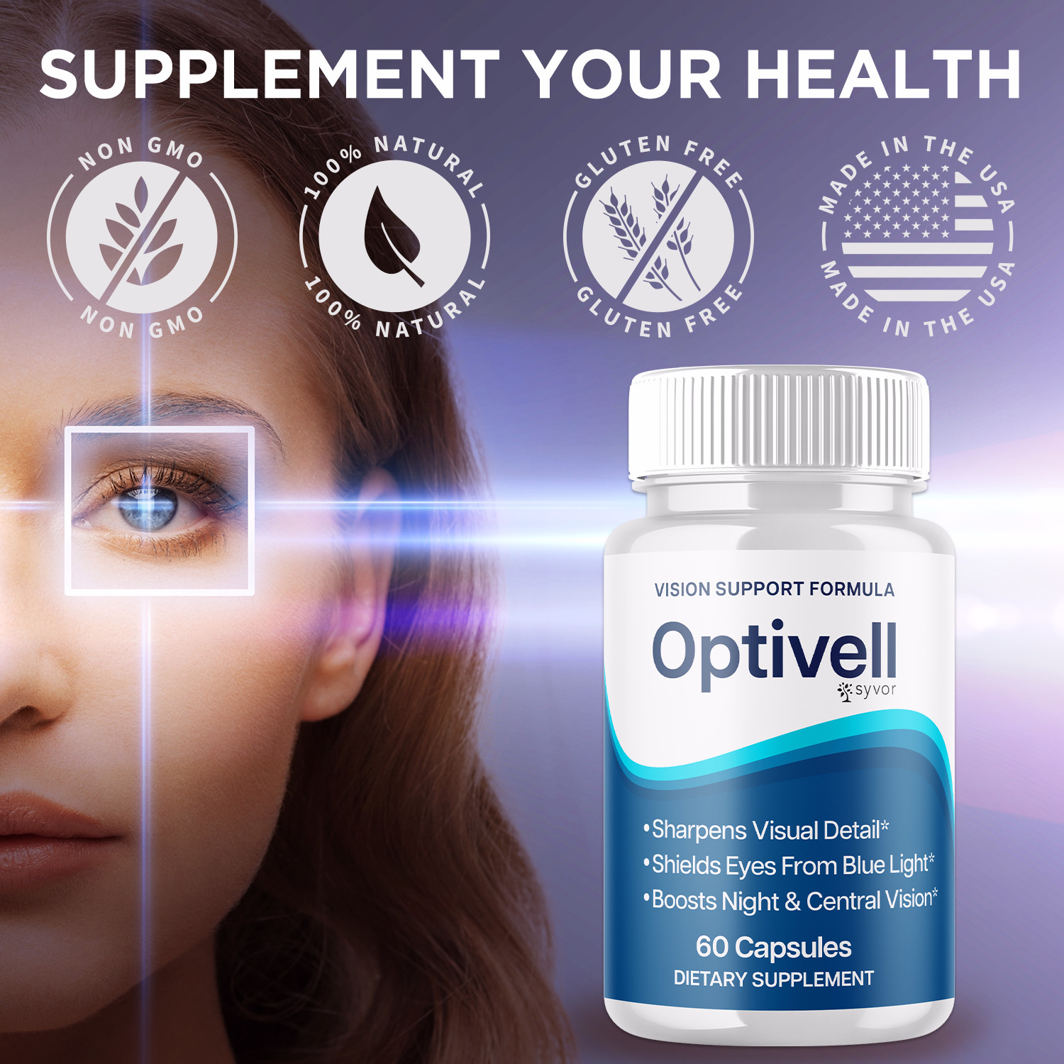 (3 Pack) Optivell Vision Support Formula, Opti Vell Eye Health (180 Capsules)