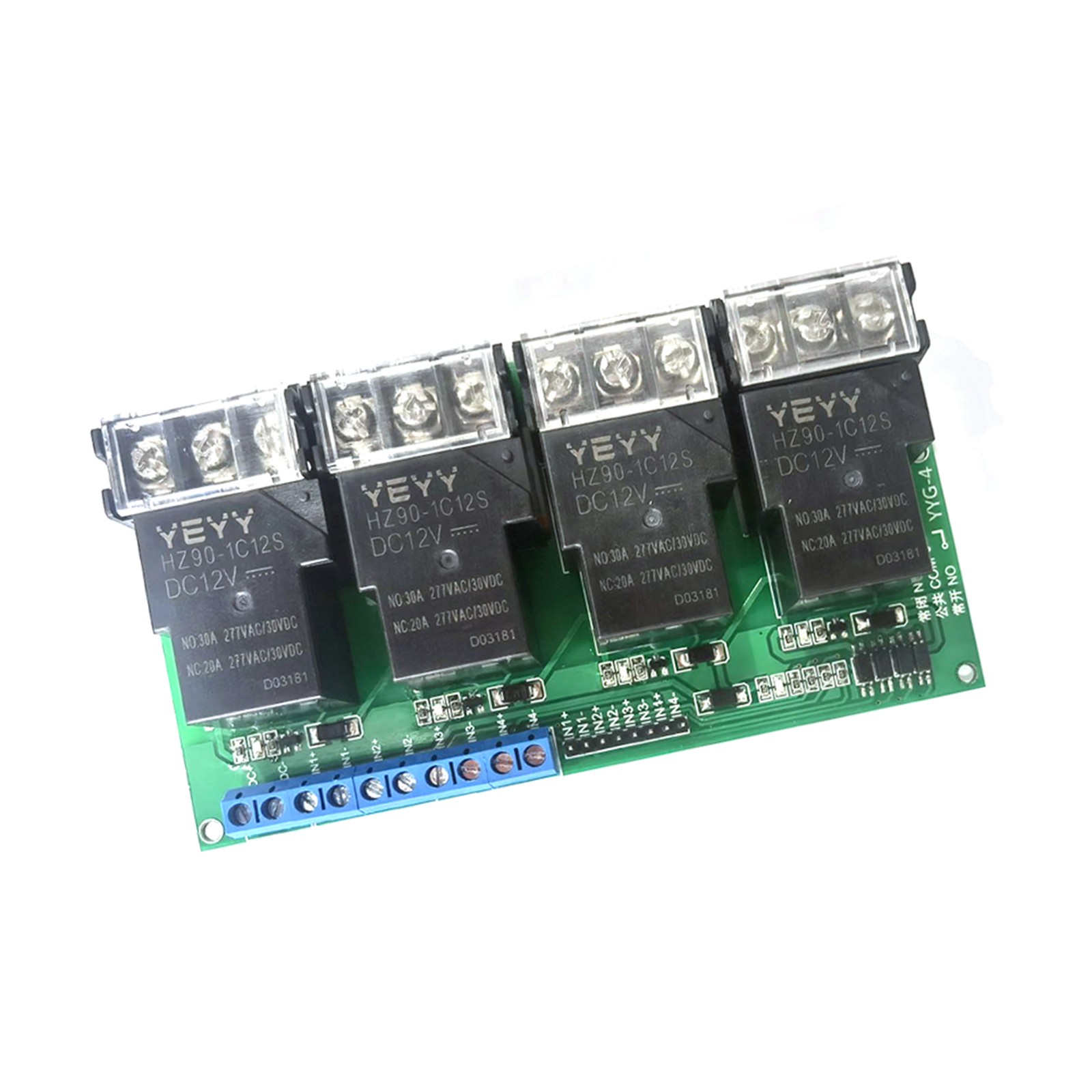 4-Channel DC 12V 30A Relay Module Control Board Optocoupler Isolation High/Low