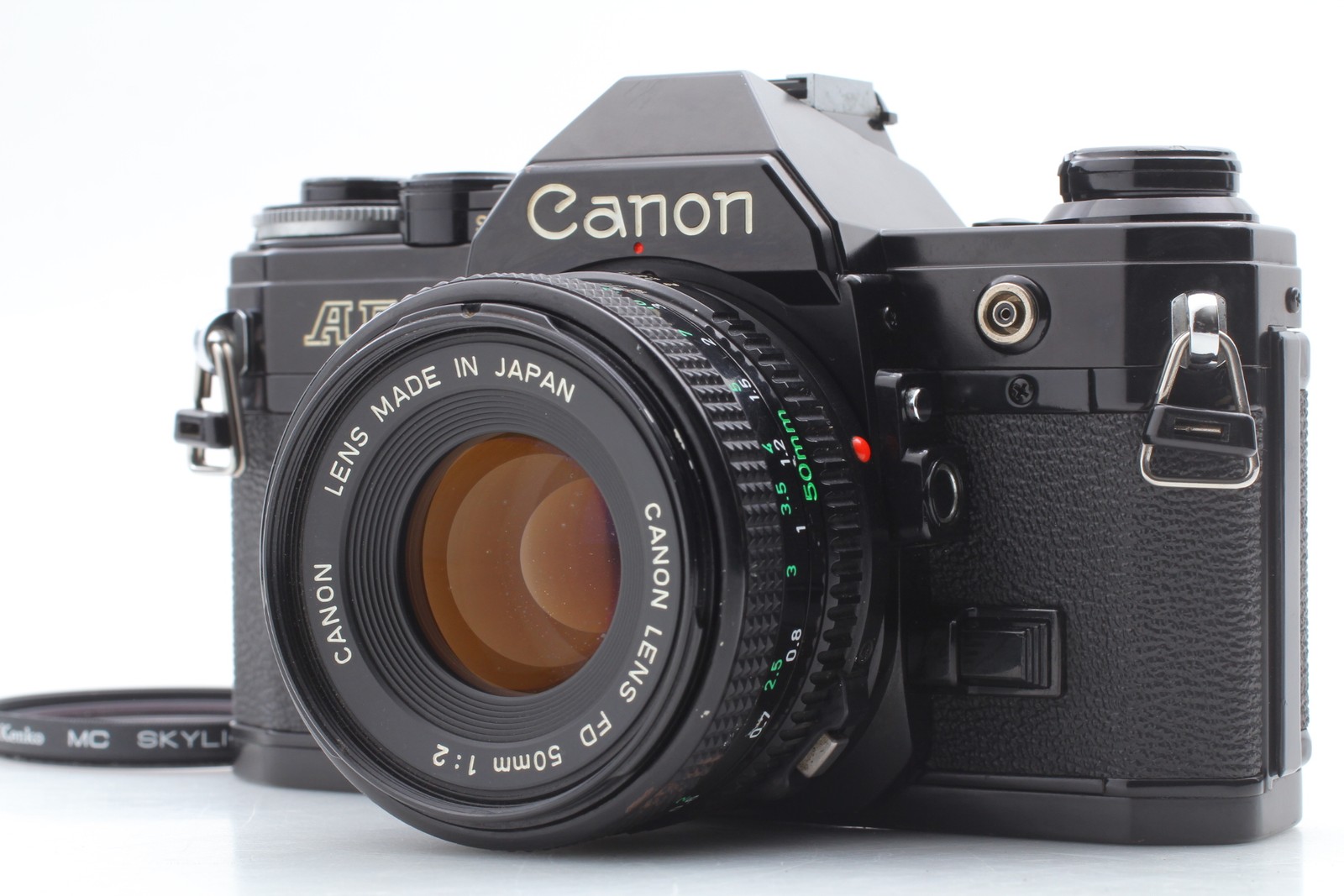 [Near MINT] Canon Ae-1 Black SLR Film Camera Canon New Fd 50mm F2  From JAPAN