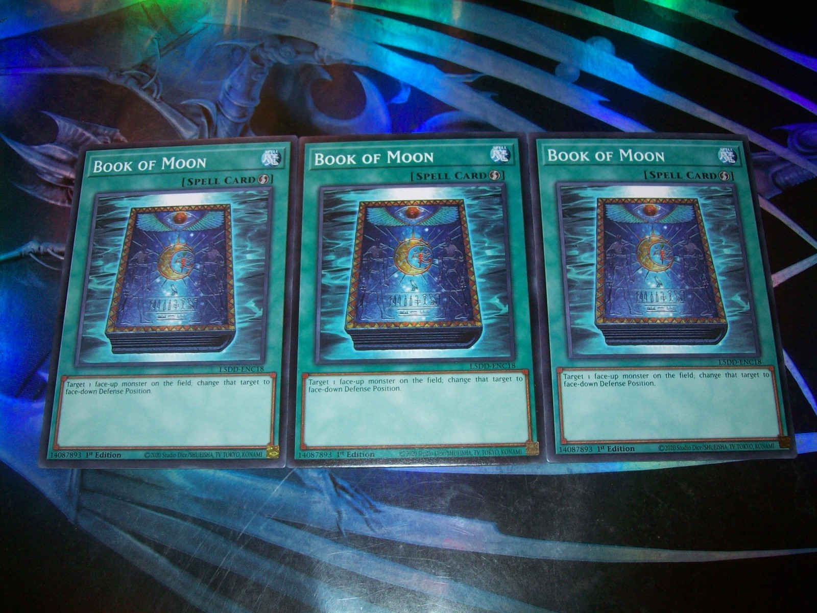 3x Book of Moon 1st Edition Common L5DD-ENC18 Yu-Gi-Oh!