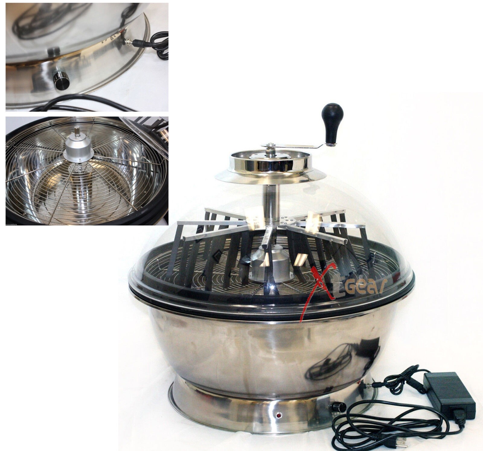 24" 2 in 1 Hydroponics Stainless Bowl Electric Hand Spin Reaper Twisted Trimmer