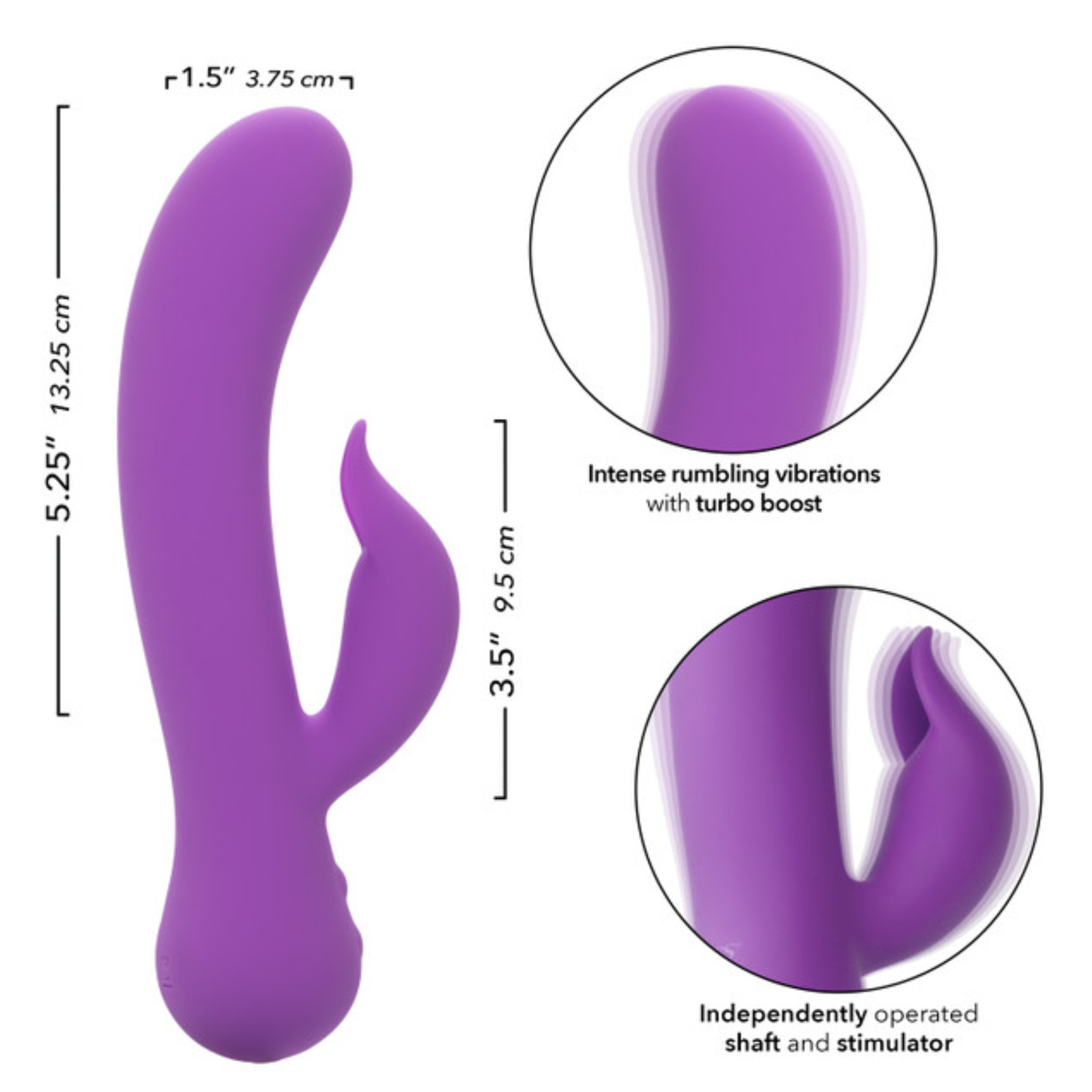 Vibrating Rechargeable Pleaser Rabbit Vibrator Multi-Speed Dual Stimulator