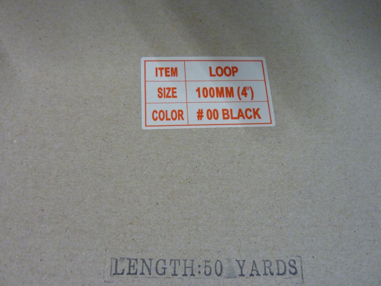 Sew-On Loop Tape Role Width-4" Black 50yard /150F per roll (3054)