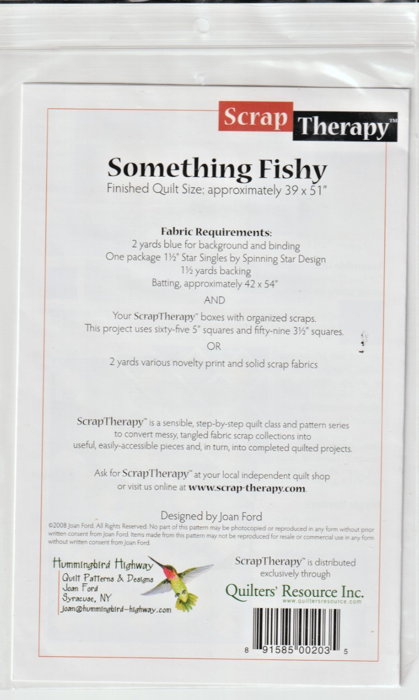 Something Fishy - QUILT PATTERN - Fabric Scraps - 39" x 51"