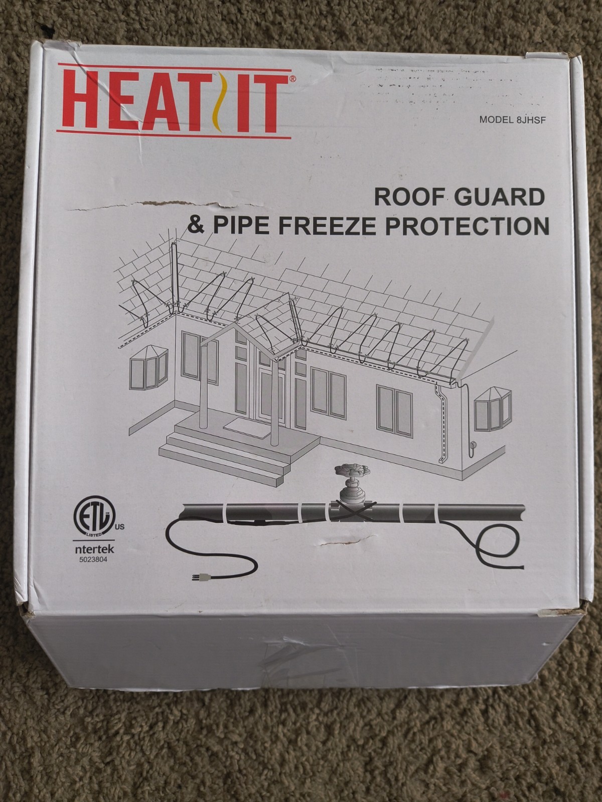 HEATIT HISD Pipe Freeze Protection Cable 18ft Built-In Thermostat