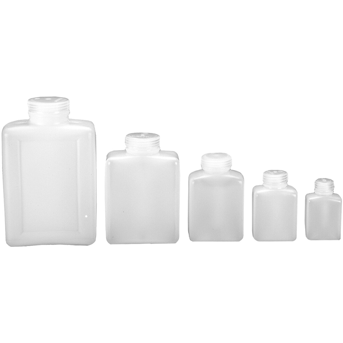 Nalgene HDPE Plastic Wide Mouth Rectangular Storage Bottle - Clear