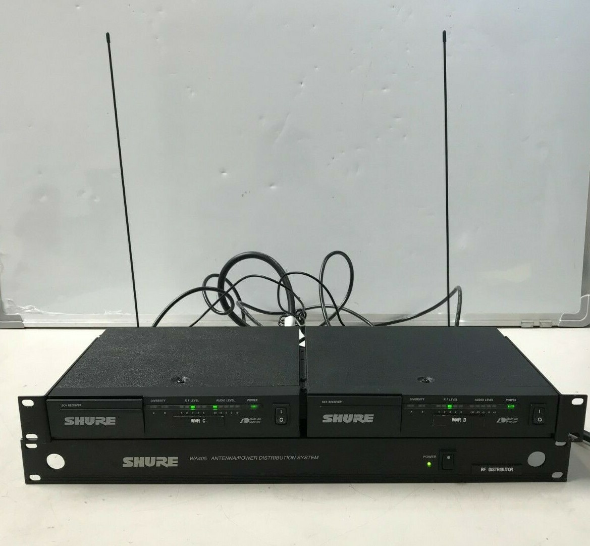 Shure WA405 Antenna/Power Distribution w/ 2 Shure SC4 Receiver ( SC4-CV)