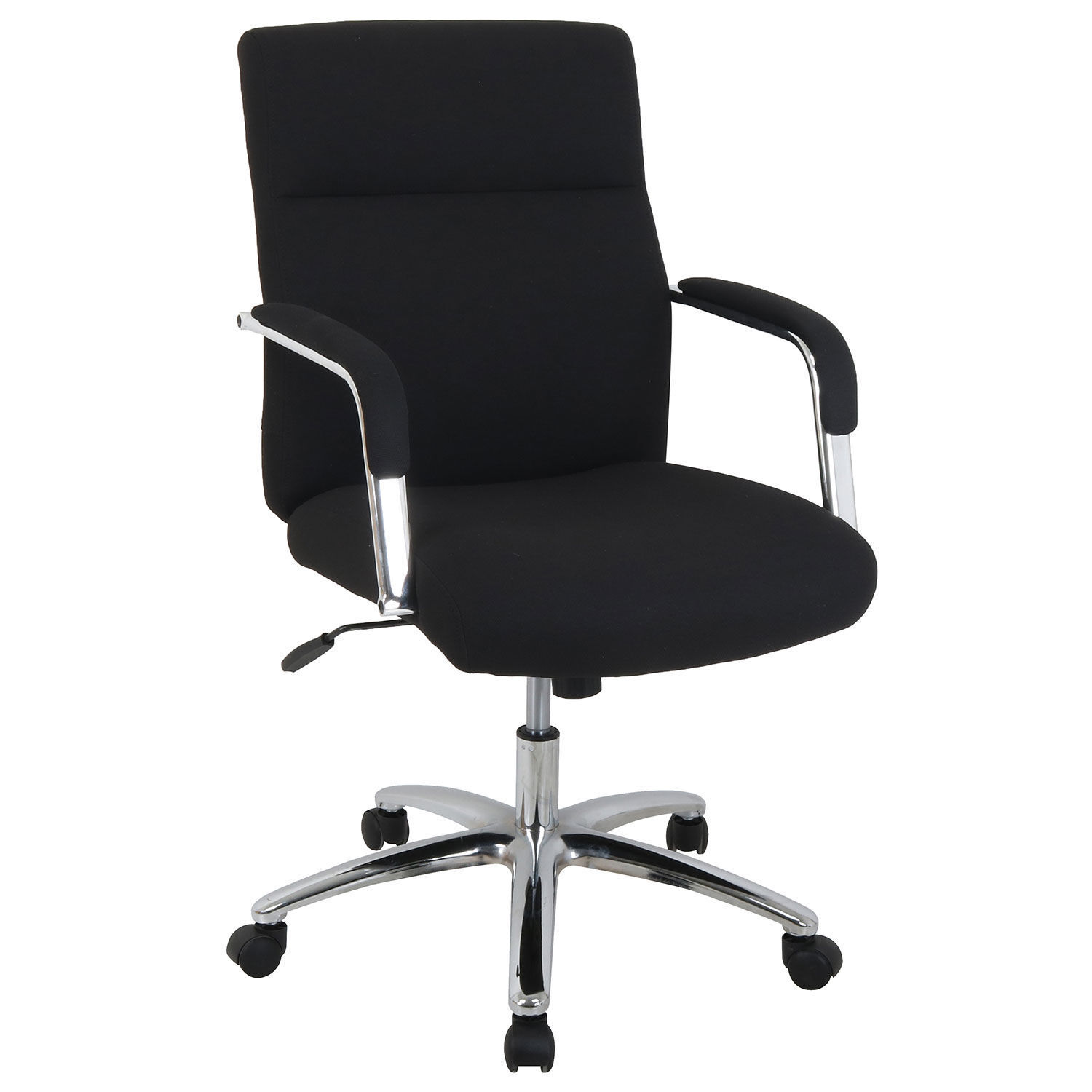 High Back Fabric Task Chair Black Fixed Arms High Back