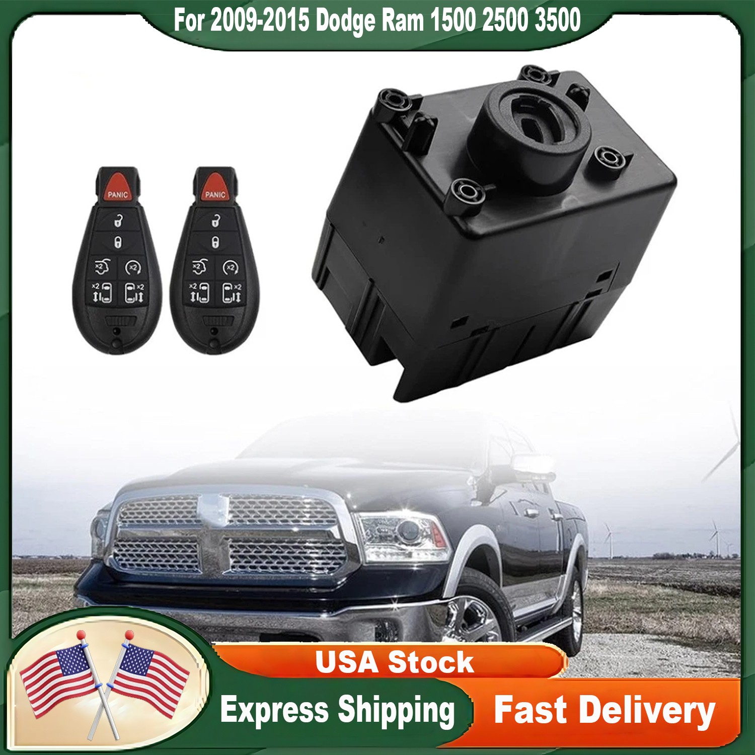 Wireless Ignition WIN Module Node -Programmed w/Keys For 09-12 Dodge Ram 1500