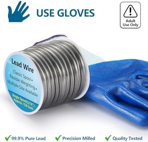 Lead Wire Solid Core Roll 1 Lb Spool — Soft High Density Lead Line for Fishing S