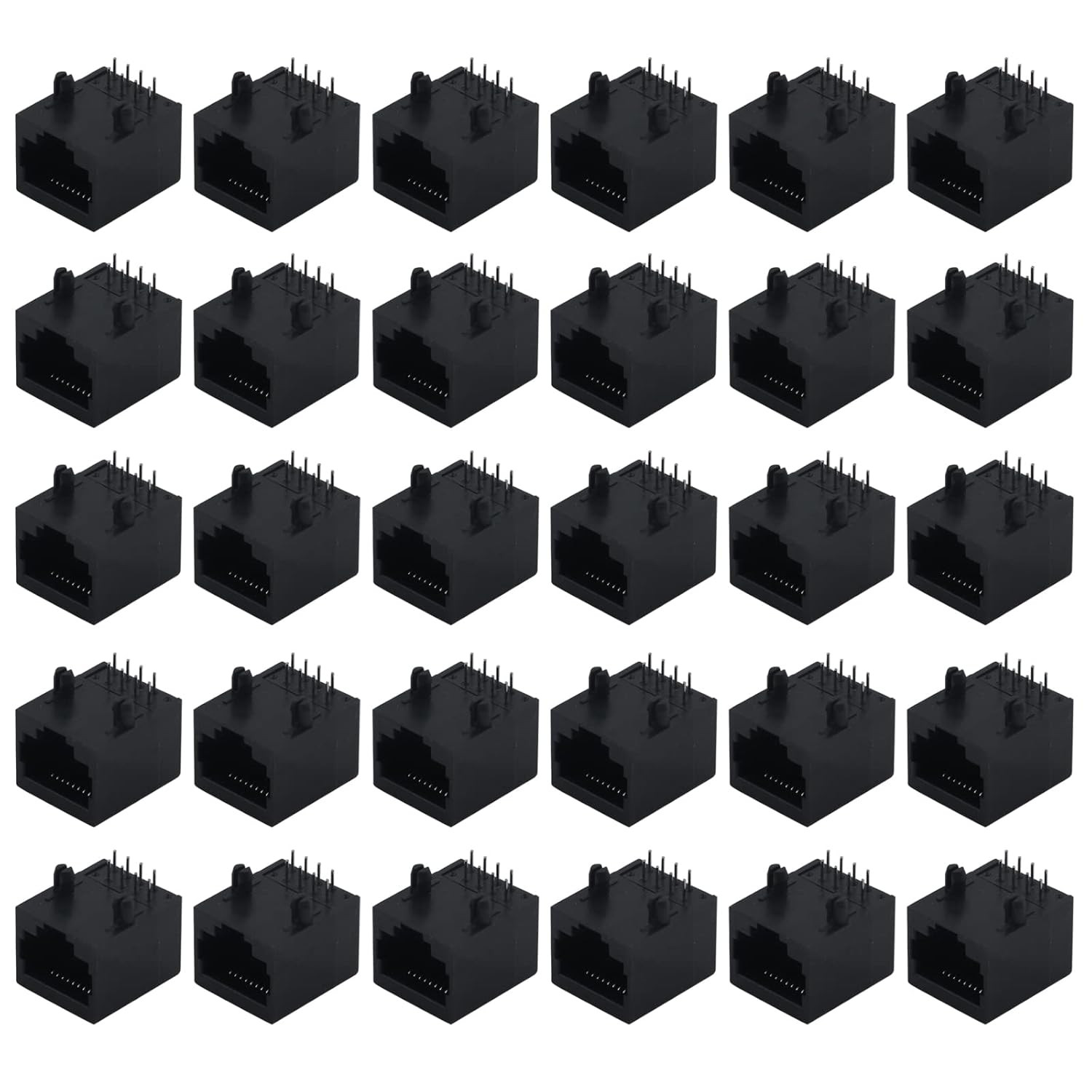 30Pcs RJ45 Modular Jack 8P8C 8 Pins PCB Mount Telephone Connector