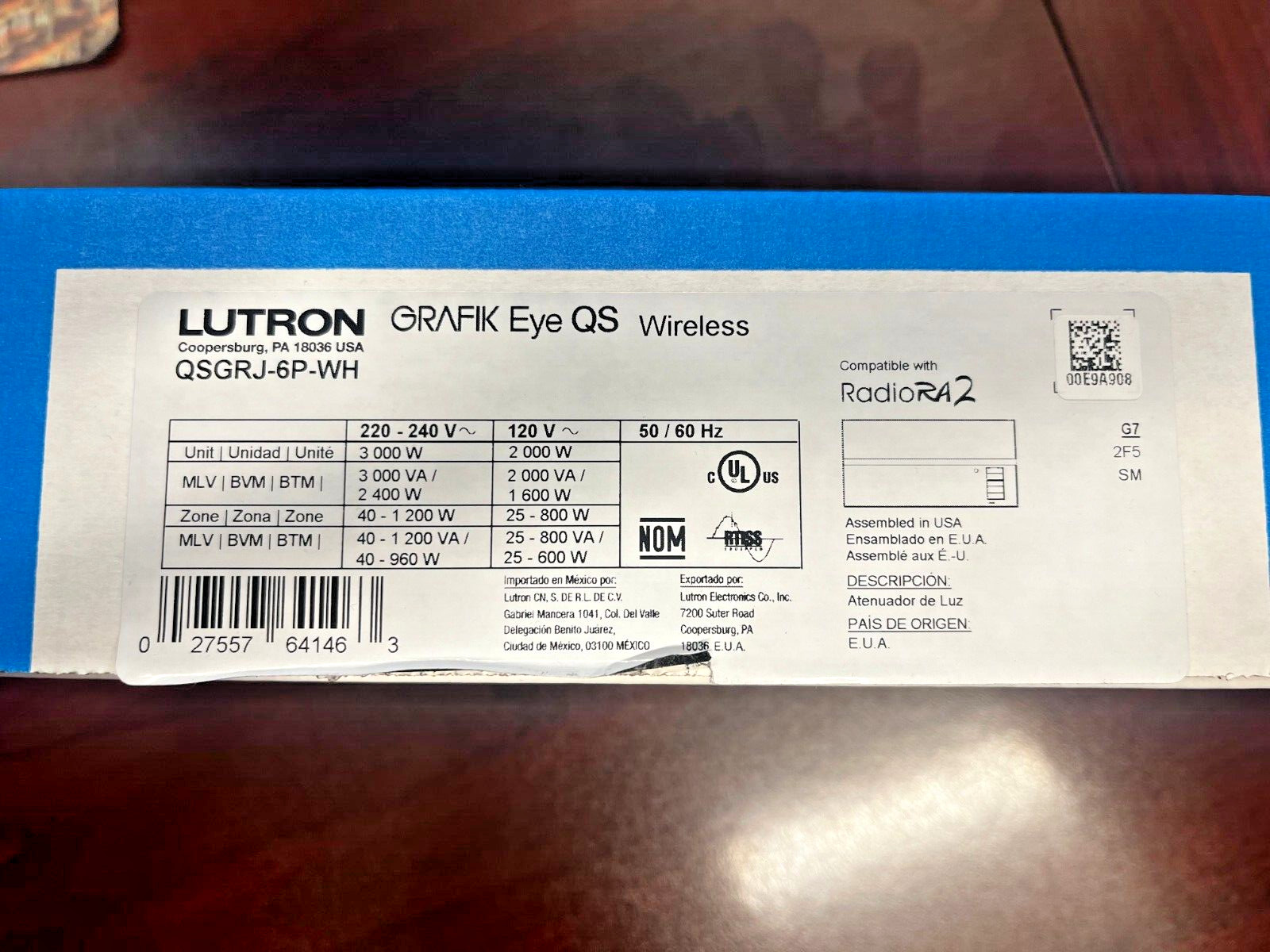 Lutron Grafik Eye QS 6 Zone Lighting Controller - White - QSGRJ-6P-WH