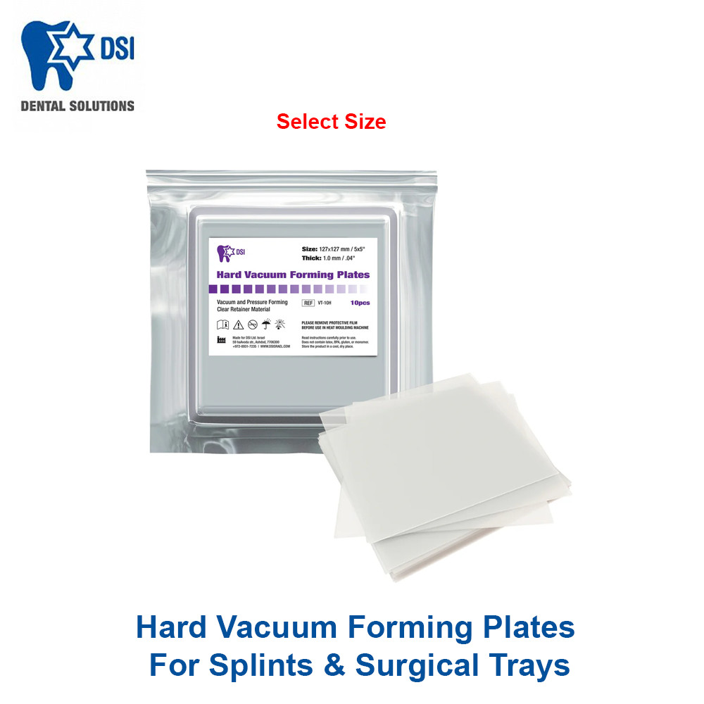 Dental DSI Hard Vacuum Forming Plates For Splints & Surgy Trays 125x125mm