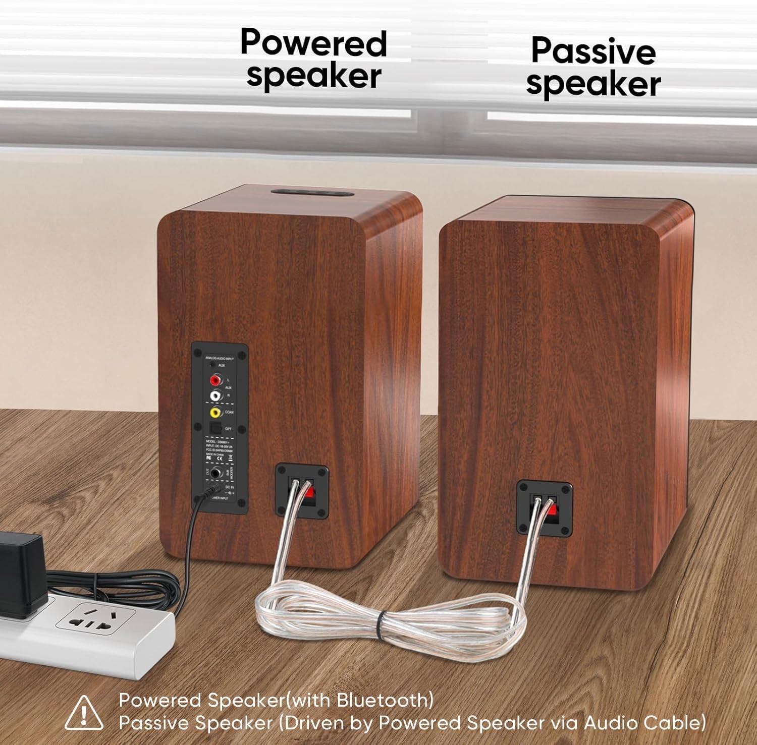 Dynamic Bluetooth Bookshelf Speakers with Remote Control & Subwoofer Output