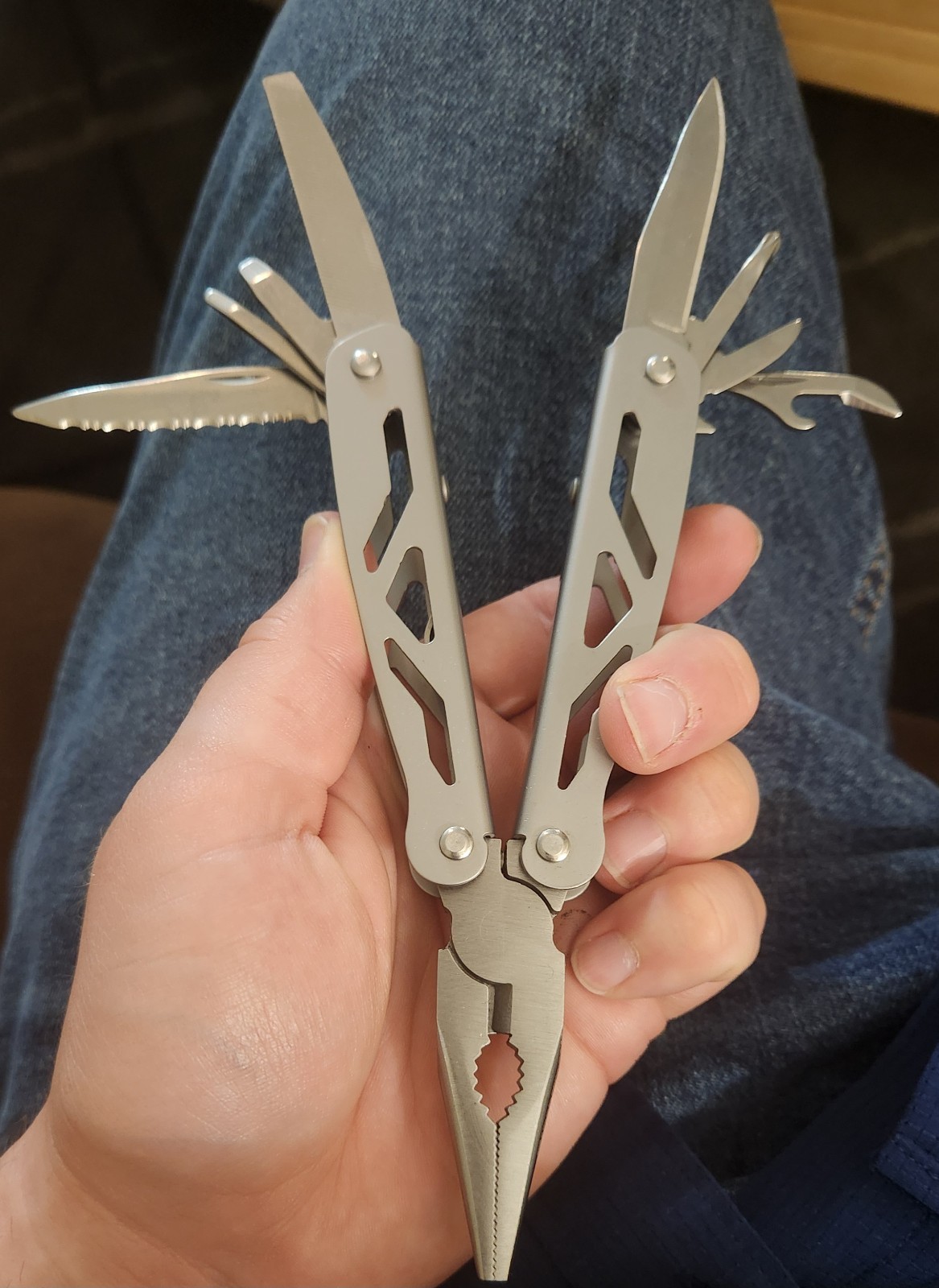 Stainless Steel Folding Multi-Tool Pliers with Nylon Sheath Belt Pouch