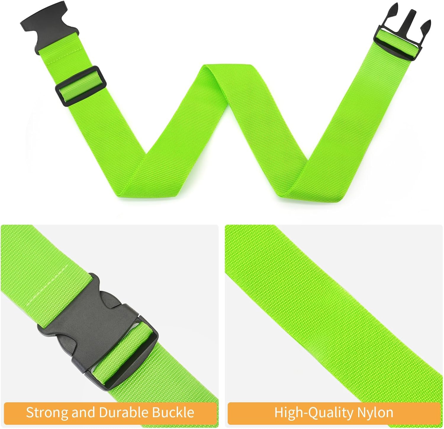 BILIONE 4 Pack Luggage Straps 79" Long Belts Keep Suitcase Secure While
