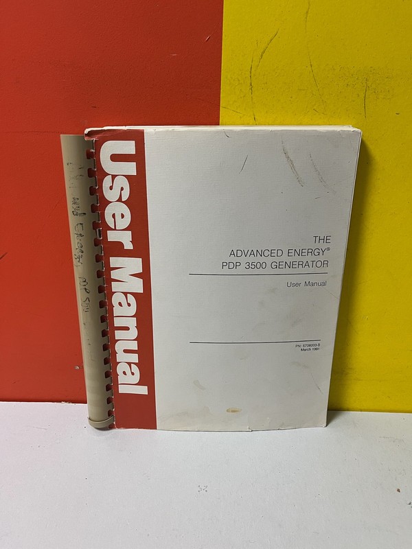 ADVANCED ENERGY 5706000-B PDP 3500 Generator User Manual