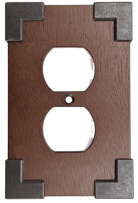 (12 Pack) Brainerd - Rowland -  Duplex Outlet - Charcoal Ebony and Soft Iron