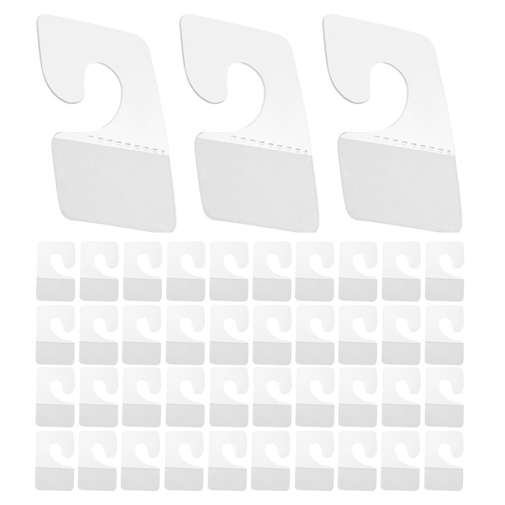 45 Pcs Plastic Label Holders Merchandise Tag Clear Hanging Tabs Sticky
