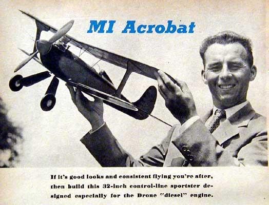 32" Stunt Plane *Acrobat* Racing 1920-30's Biplane HowTo build PLANS
