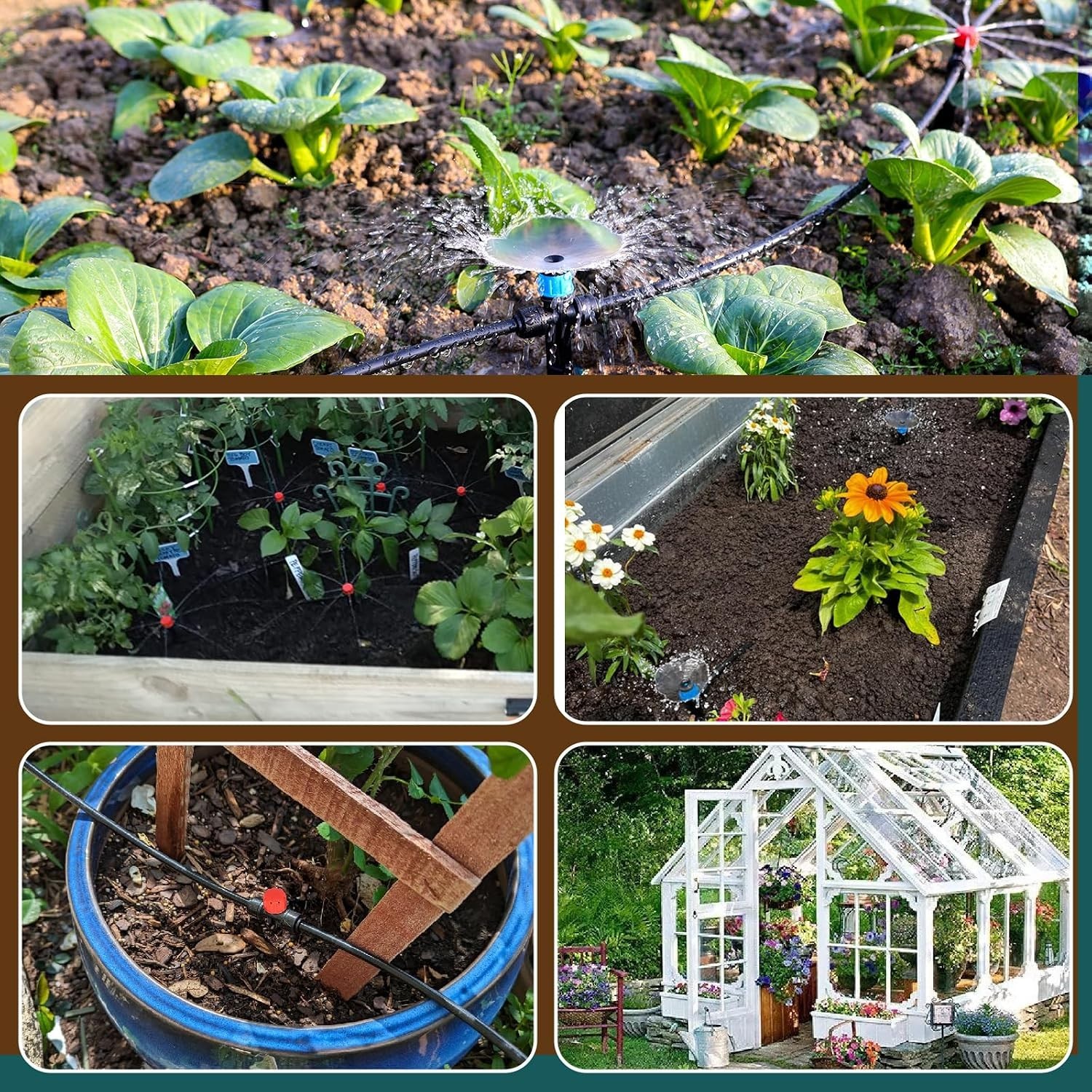 55FT Quick-Connect Drip Irrigation Kit, Garden Watering System DIY Automatic ...