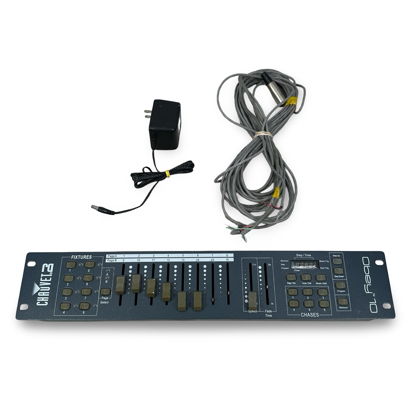 Chauvet DJ Obey 10 DMX Lighting Controller Gray 09080231 with Power Adapter