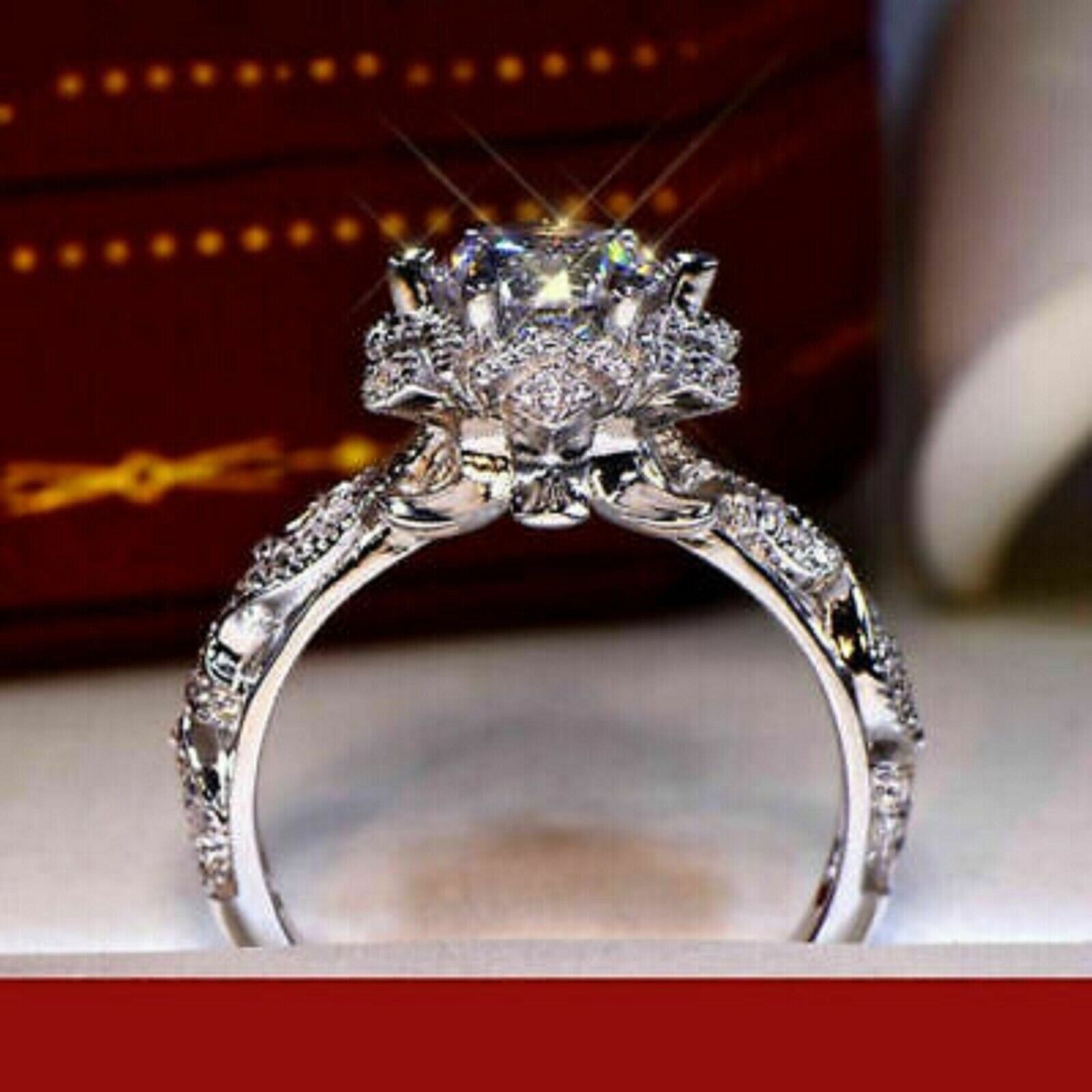 Lab-Created 2.30 Ct Round Cut White Diamond Wedding Ring 925 Sterling Silver